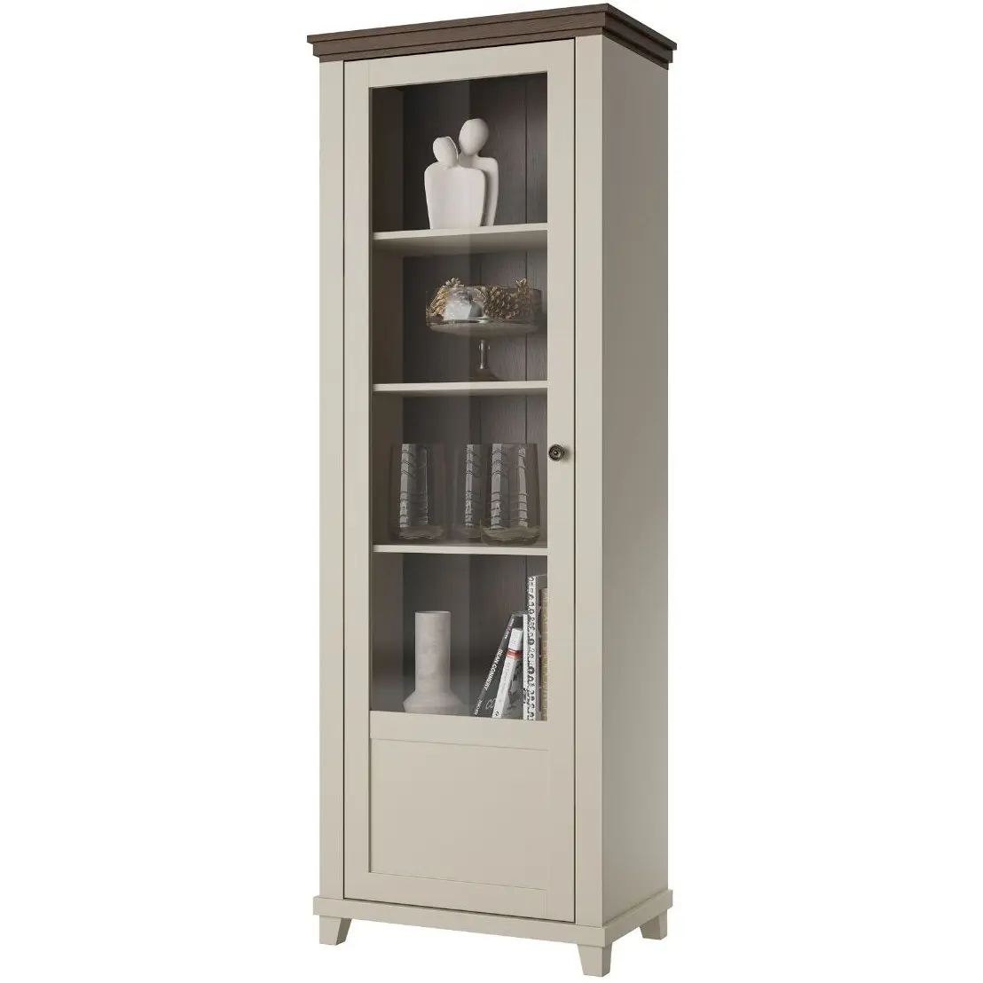 Витрина Helvetia Evora 24D1JU05 (Light beige/Dunin oak) - 3