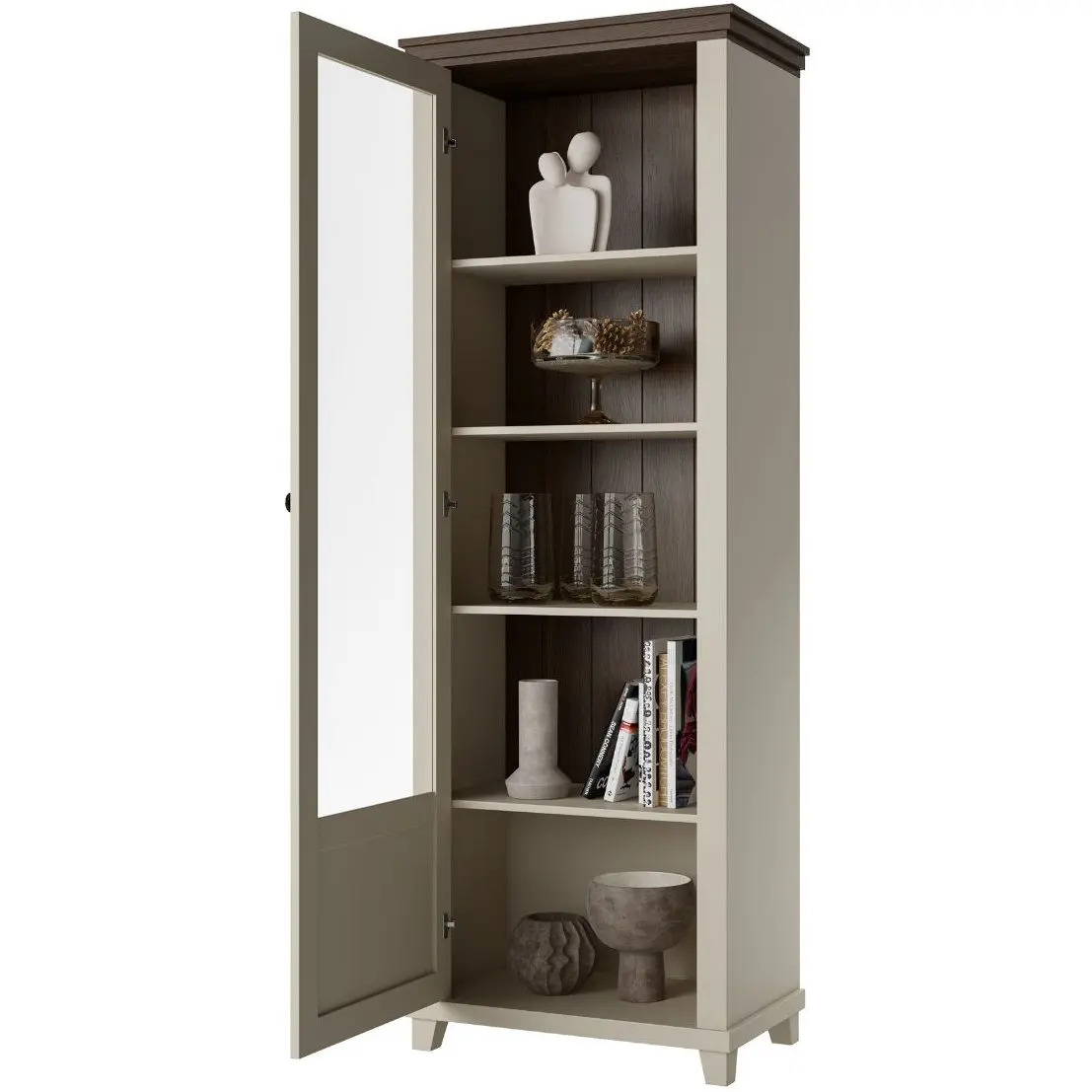 Витрина Helvetia Evora 24D1JU05 (Light beige/Dunin oak) - 6