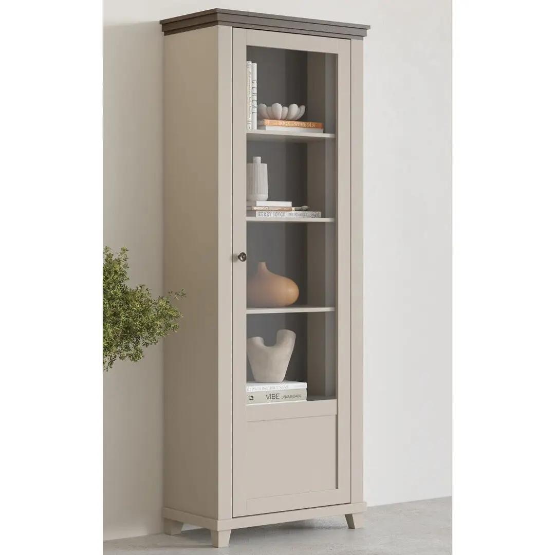Витрина Helvetia Evora 24D1JU06 (Light beige/Dunin oak)