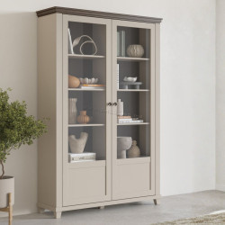 Витрина Helvetia Evora 24D1JU13 (Light beige/Dunin oak)