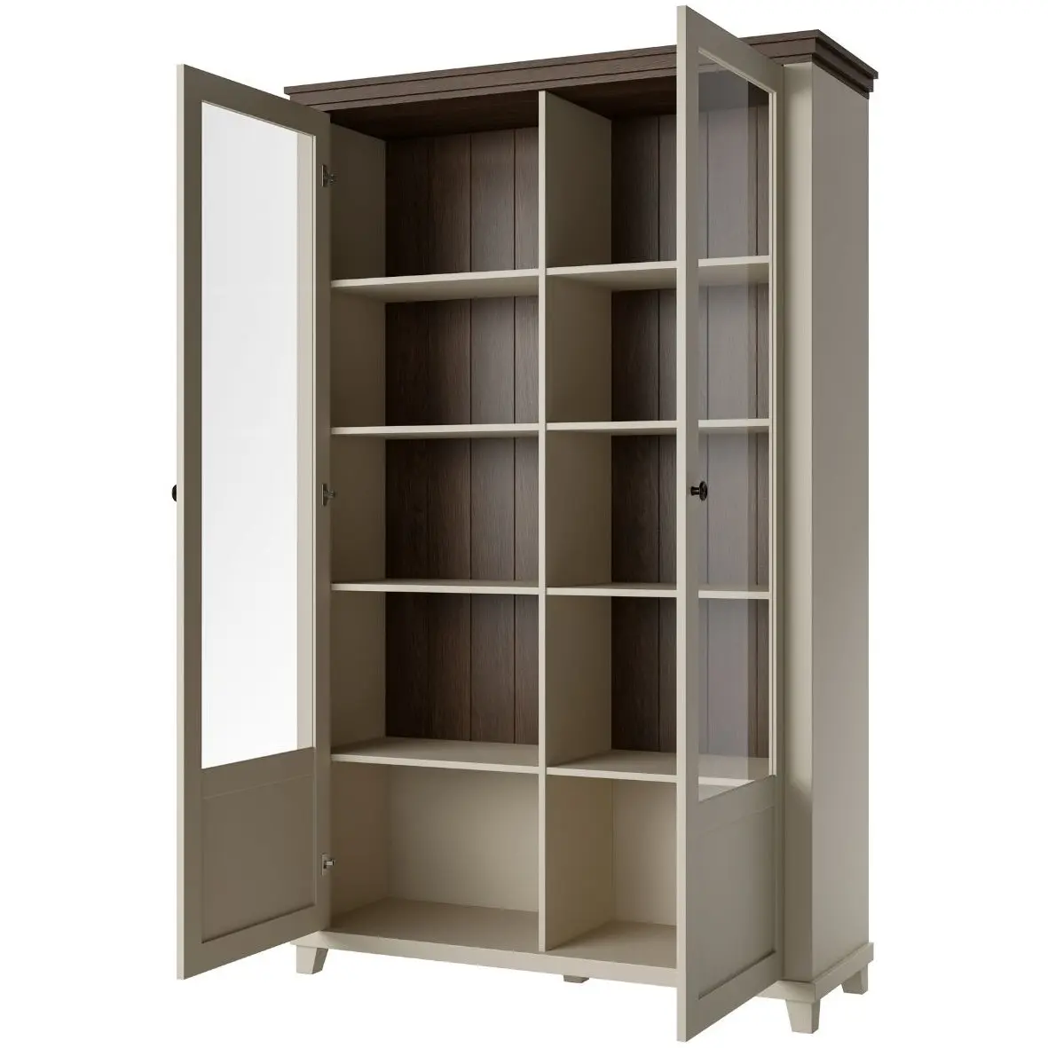 Витрина Helvetia Evora 24D1JU13 (Light beige/Dunin oak) - 4