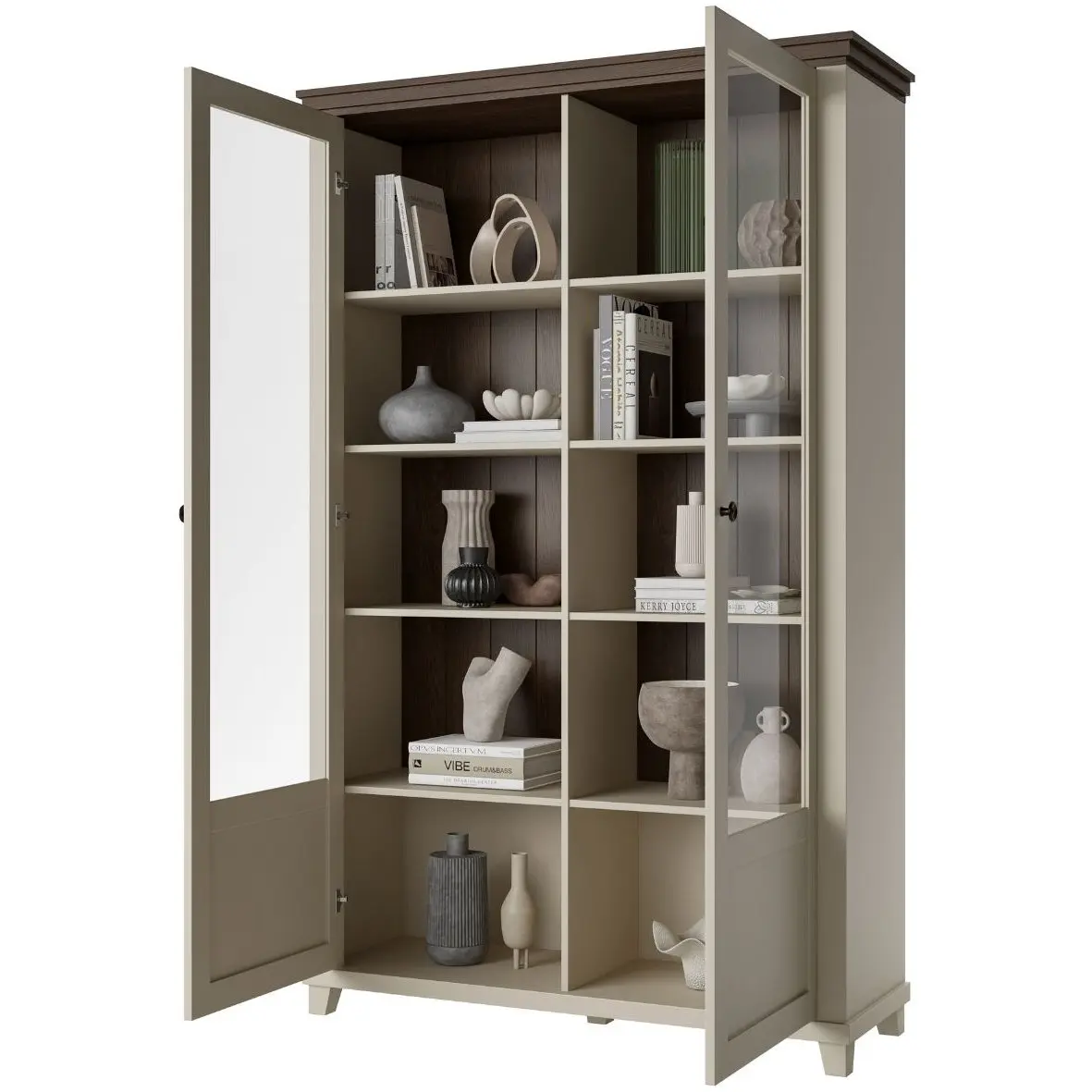 Витрина Helvetia Evora 24D1JU13 (Light beige/Dunin oak) - 5