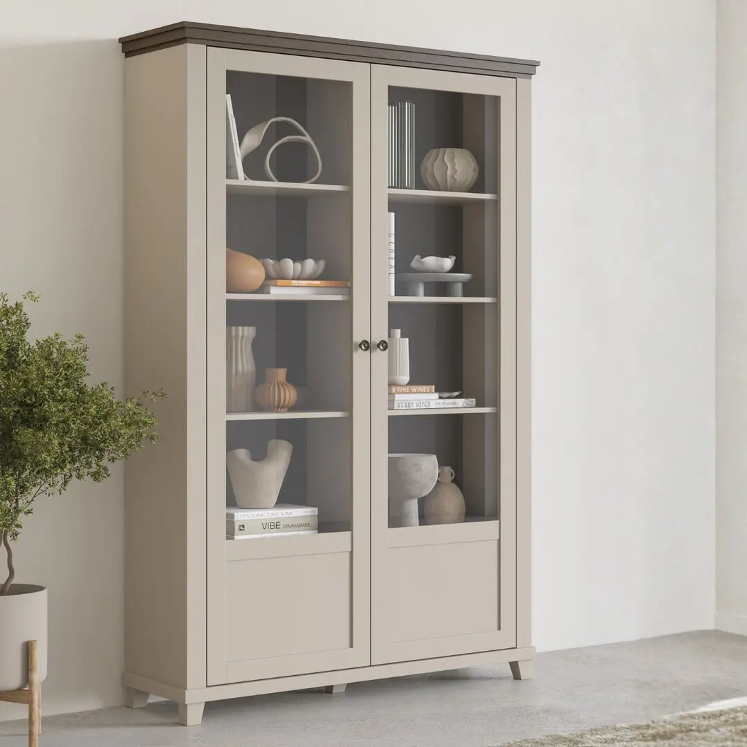 Витрина Helvetia Evora 24D1JU13 (Light beige/Dunin oak)
