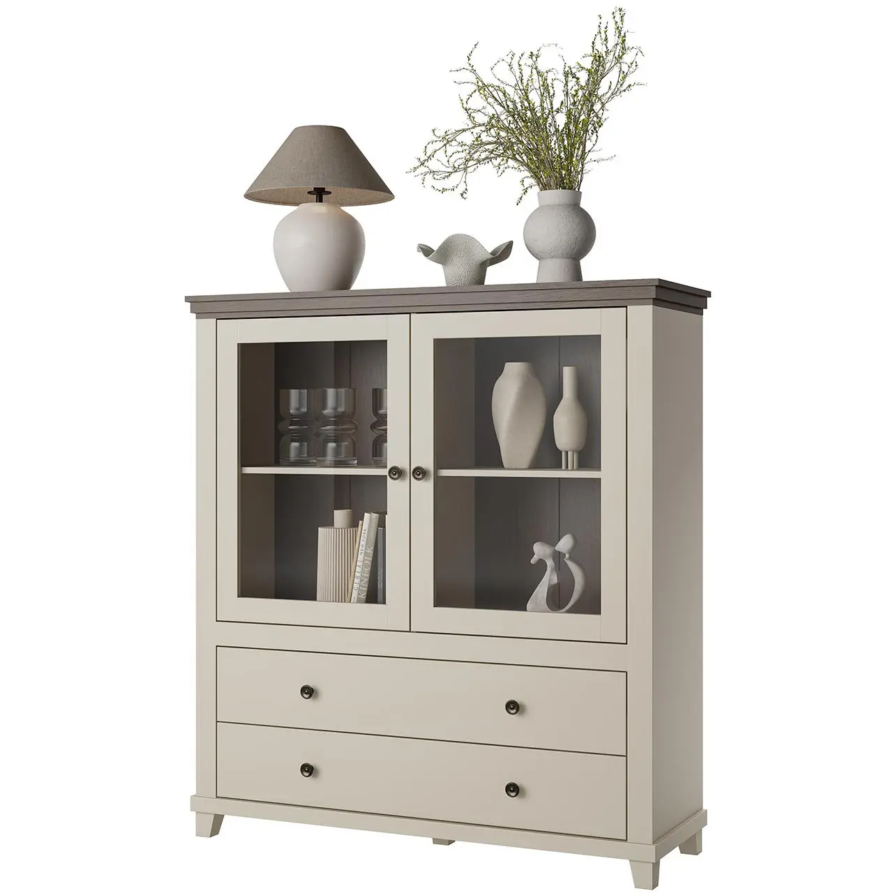 Vitrina Helvetia Evora 24D1JU46 (Light Beige/Dunin Oak) - 5