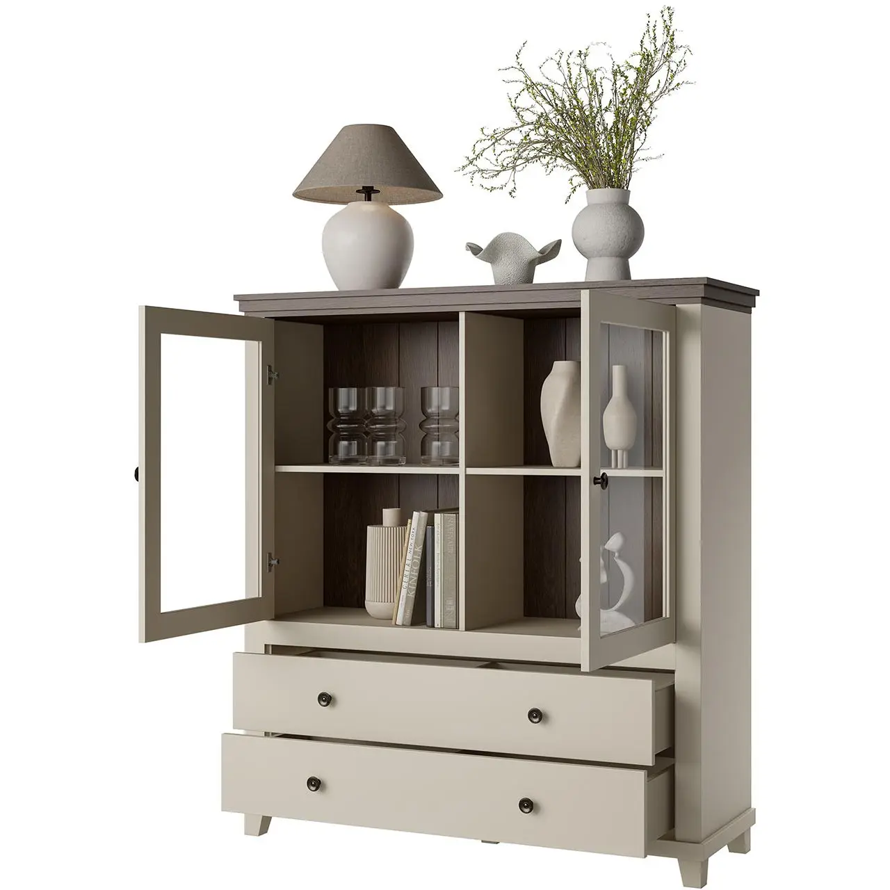 Vitrina Helvetia Evora 24D1JU46 (Light Beige/Dunin Oak) - 6