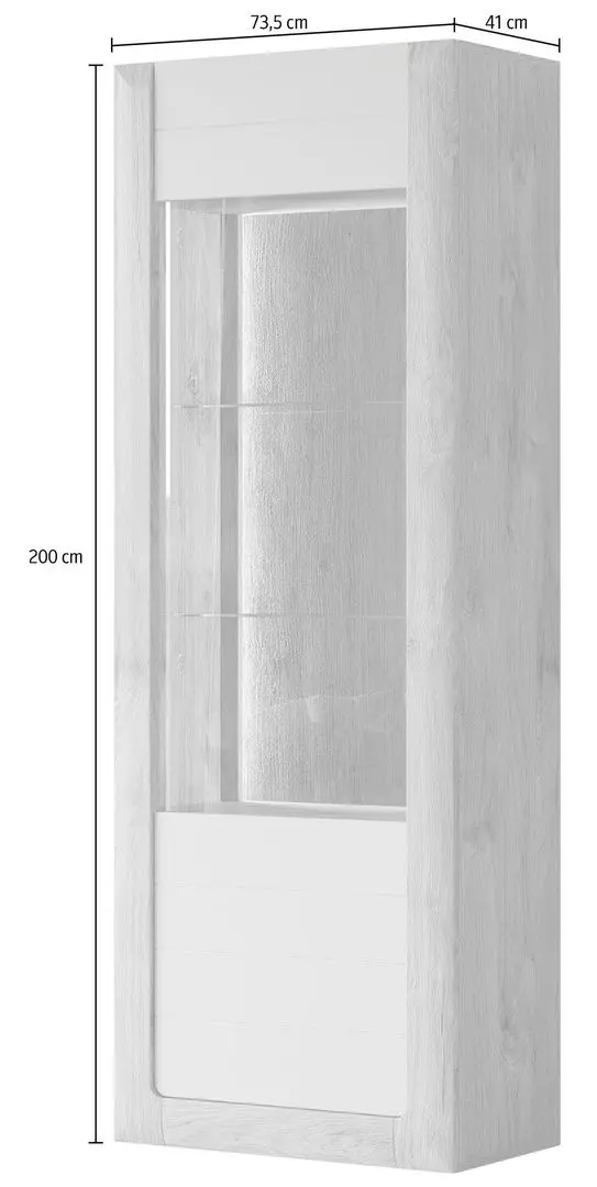 Vitrina Helvetia Kasai 1D (Gold Oak/Cashmere)