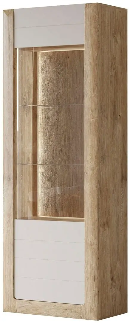 Vitrina Helvetia Kasai 1D (Gold Oak/Cashmere)