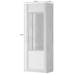 Витрина Helvetia Kasai 1D (Walnut/Black Gloss) Thumb