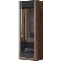 Витрина Helvetia Kasai 1D (Walnut/Black Gloss) Thumb