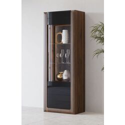 Витрина Helvetia Kasai 1D (Walnut/Black Gloss) Thumb