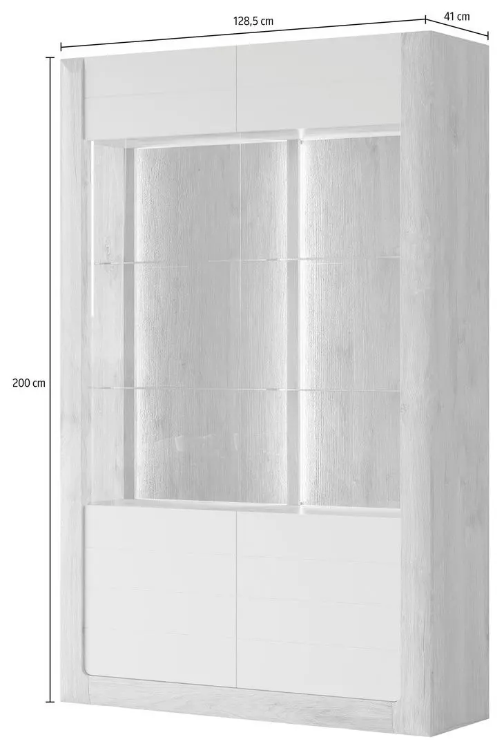 Vitrina Helvetia Kasai 2D (Gold Oak/Cashmere)