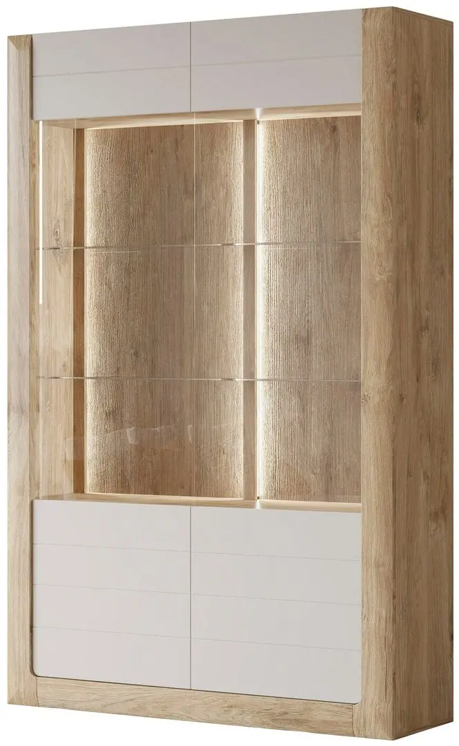 Vitrina Helvetia Kasai 2D (Gold Oak/Cashmere)