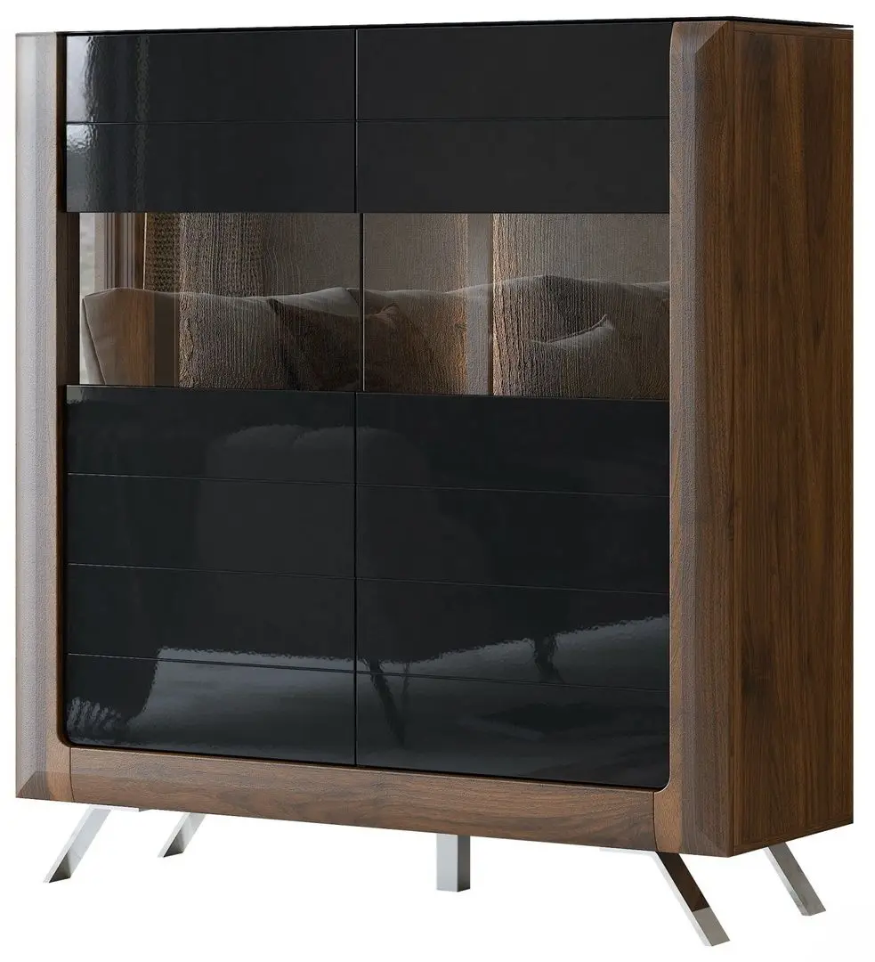 Tumba Helvetia Kasai 2D (Walnut/Black Gloss)