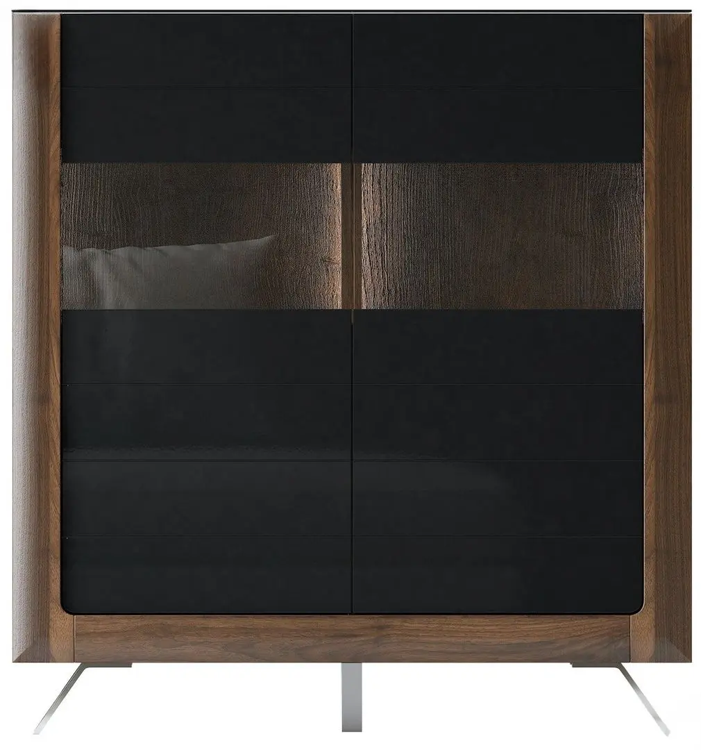 Tumba Helvetia Kasai 2D (Walnut/Black Gloss)