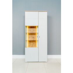 Vitrina Helvetia Sambuca 2D 90 cm (Evoke Oak/Grey) Thumb