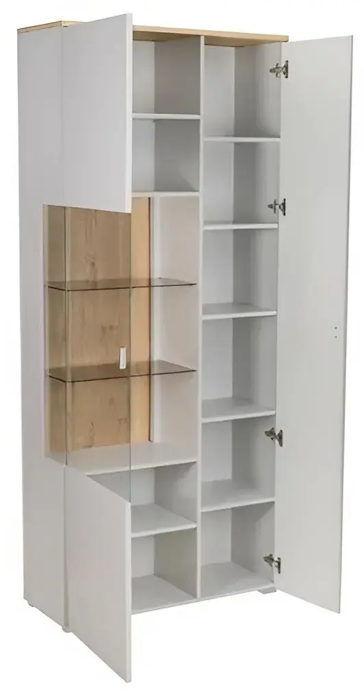 Vitrina Helvetia Sambuca 2D 90 cm (Evoke Oak/Grey)