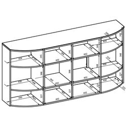 Vitrina Helvetia Sambuca 4D (Evoke Oak/Grey) Thumb