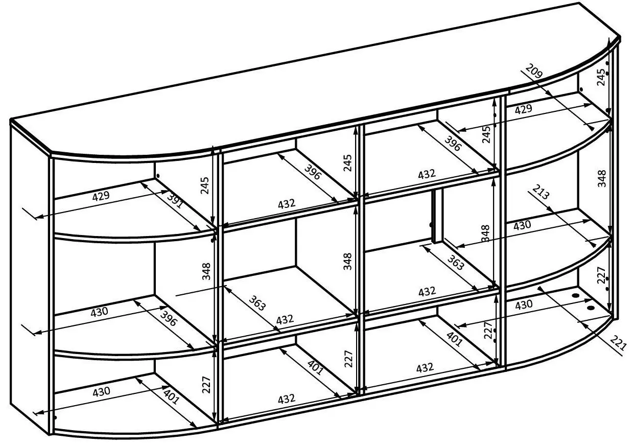 Vitrina Helvetia Sambuca 4D (Evoke Oak/Grey)