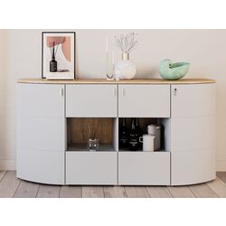 Vitrina Helvetia Sambuca 4D (Evoke Oak/Grey)