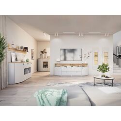 Vitrina Helvetia Sambuca 4D (Evoke Oak/Grey) Thumb