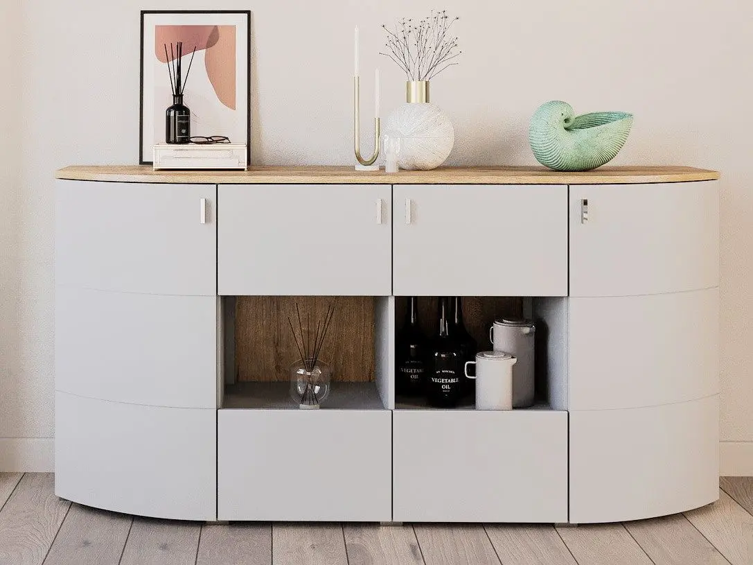 Vitrina Helvetia Sambuca 4D (Evoke Oak/Grey)