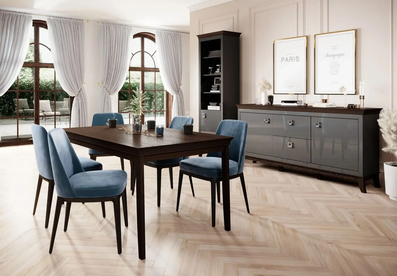 Тумба Helvetia Tisaro №42 2D (Chocolate Oak/Anthracite Gloss) - 2