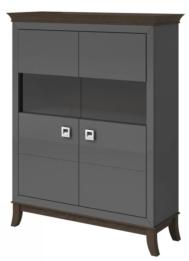 Тумба Helvetia Tisaro №42 2D (Chocolate Oak/Anthracite Gloss)