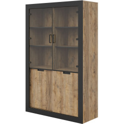 Витрина Helvetia Tudor 24WSNZ12 4D (Samdal Oak/Black Matte) Thumb