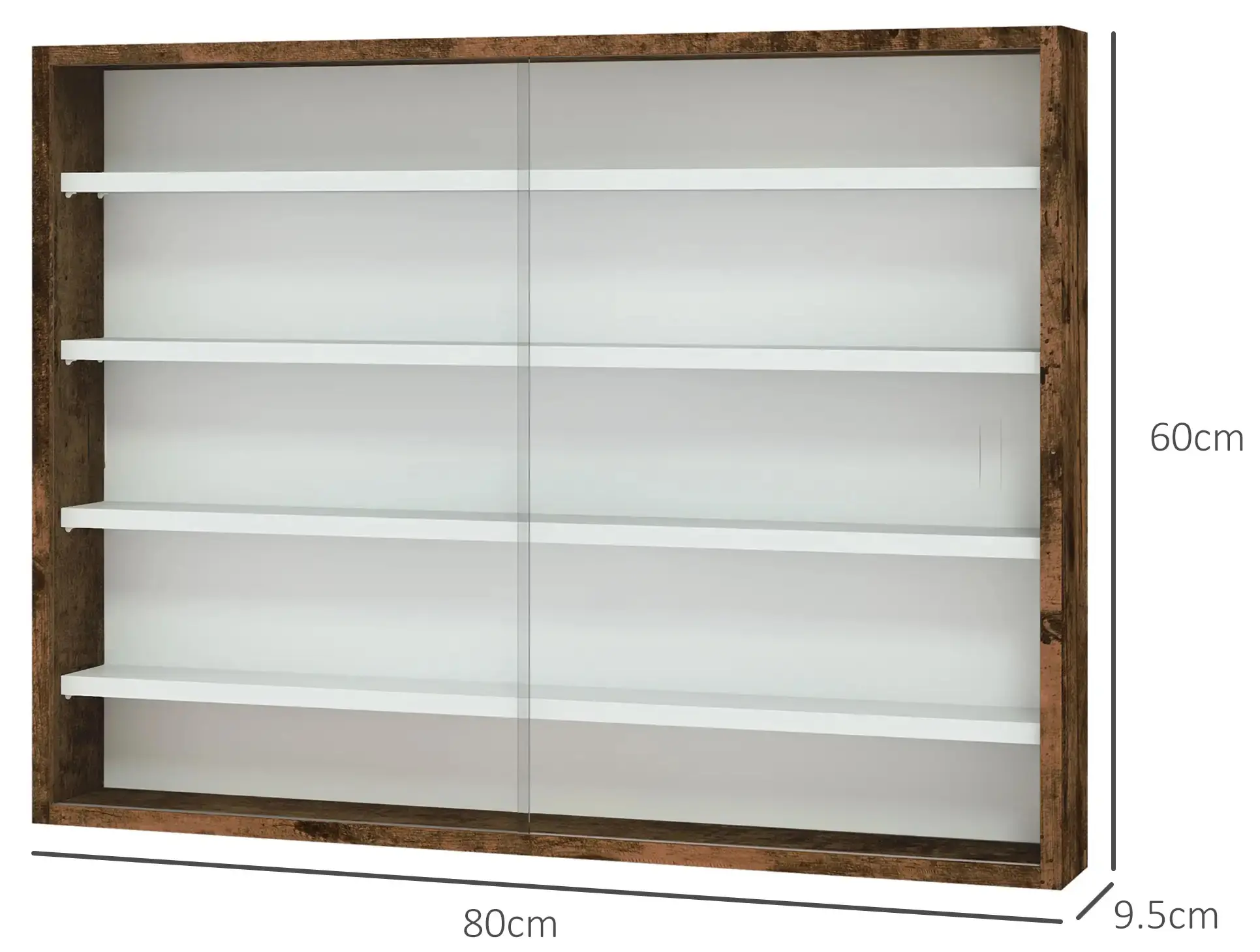 Vitrina Homcom 833-761V00RB (Rustic Brown) - 5