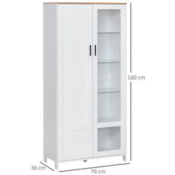 Vitrina Homcom 835-652 76x36x160 cm (White/Natural Oak) Thumb