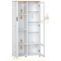 Vitrina Homcom 835-652 76x36x160 cm (White/Natural Oak) Thumb