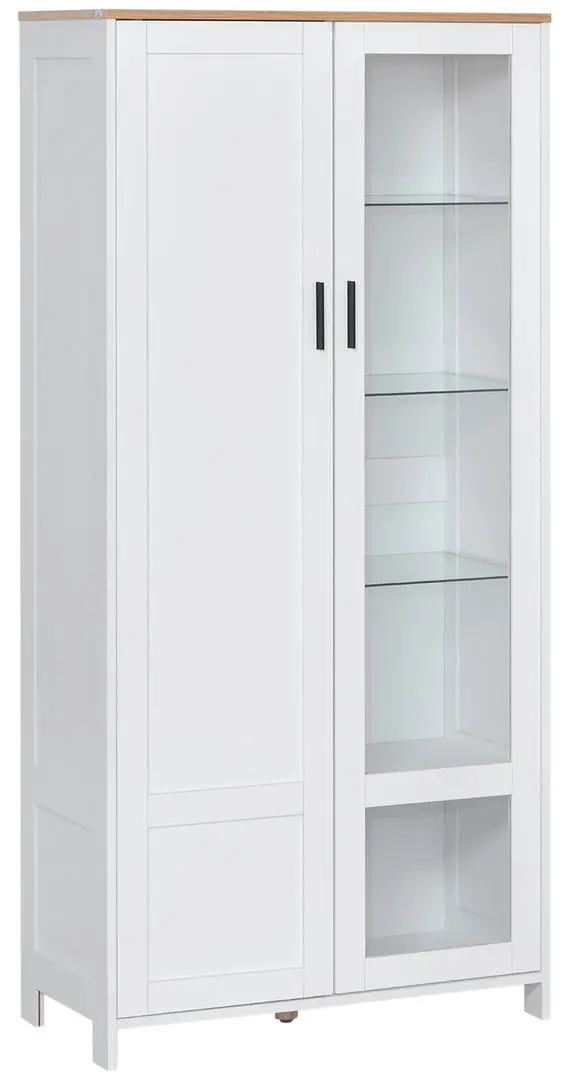 Vitrina Homcom 835-652 76x36x160 cm (White/Natural Oak) - 7