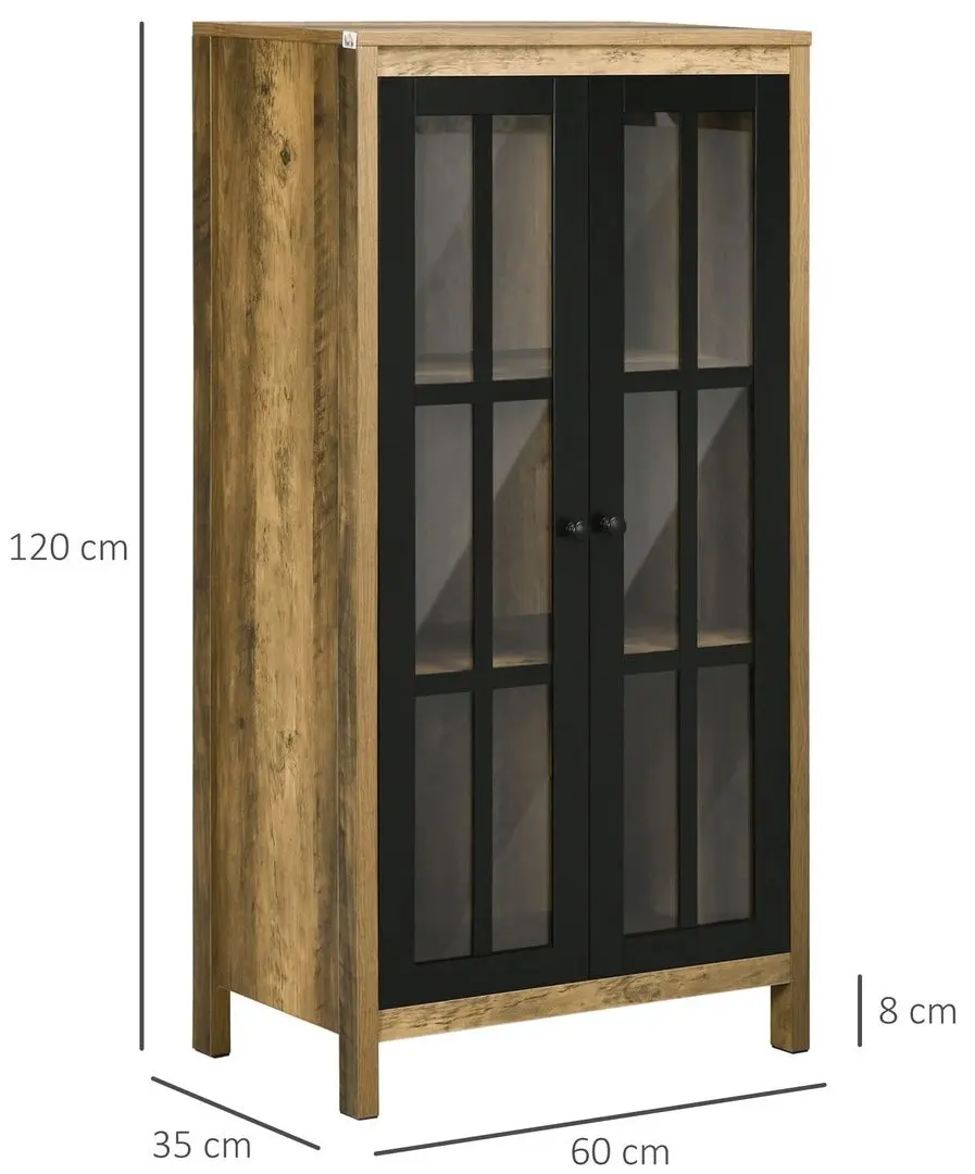 Витрина Homcom 838-343V00BN 60x35x120 cm (Brown/Black)