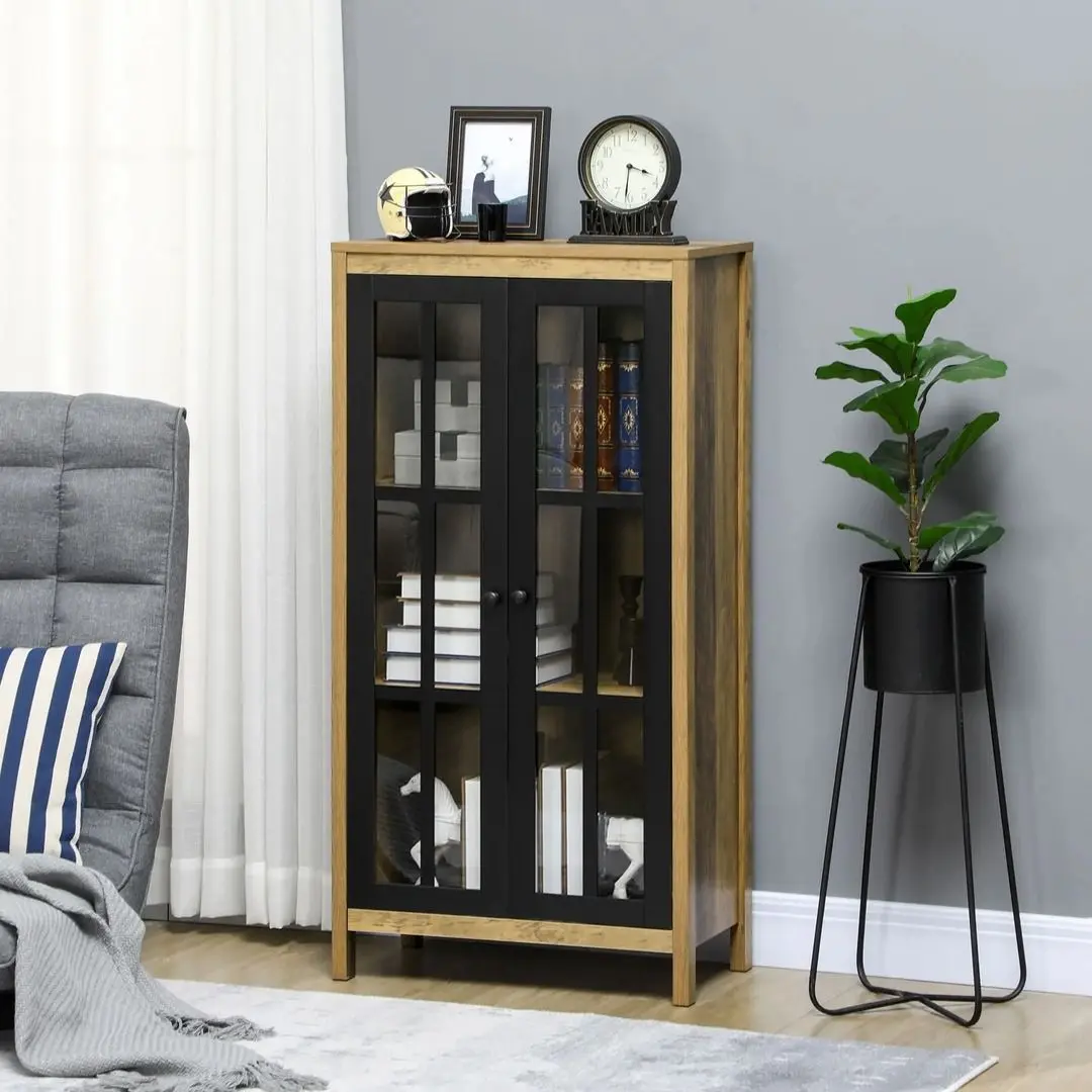 Витрина Homcom 838-343V00BN 60x35x120 cm (Brown/Black)