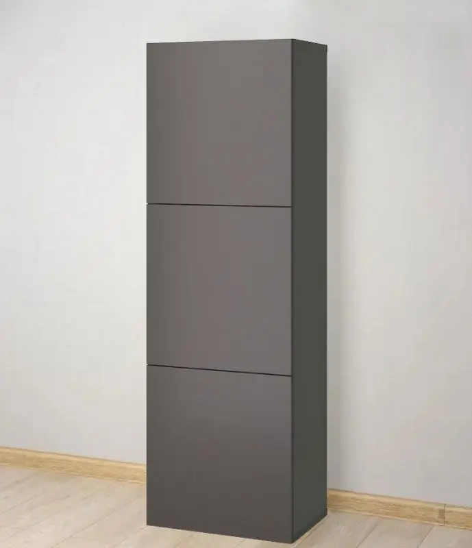 Шкаф Ikea Besta дверцы/полки 60x42x193 (Темно-серый/Лаппвикен Темно-серый)