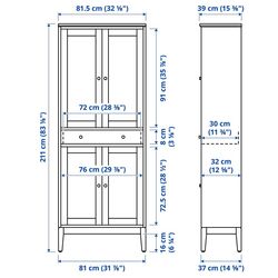 Шкаф-витрина Ikea Idanas 81x39x211 (Белый) Thumb