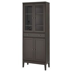 Шкаф-витрина Ikea Idanas 81x39x211 (Темно-коричневый)