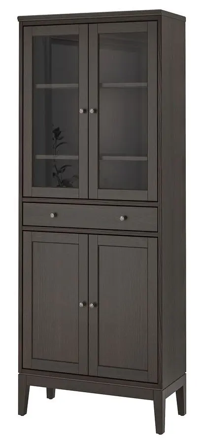 Шкаф-витрина Ikea Idanas 81x39x211 (Темно-коричневый)