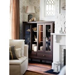 Dulap-vitrina Ikea Idanas usi de sticla 121x50x135 (Maro Inchis) Thumb