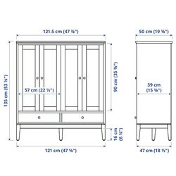 Dulap-vitrina Ikea Idanas usi de sticla 121x50x135 (Maro Inchis) Thumb