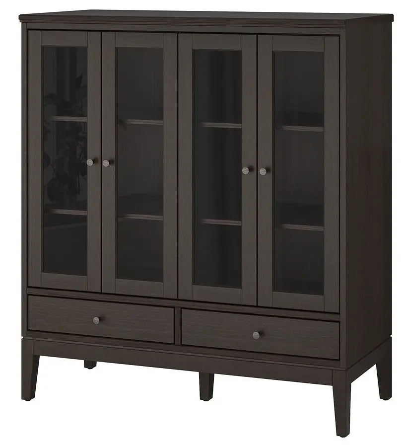 Dulap-vitrina Ikea Idanas usi de sticla 121x50x135 (Maro Inchis)