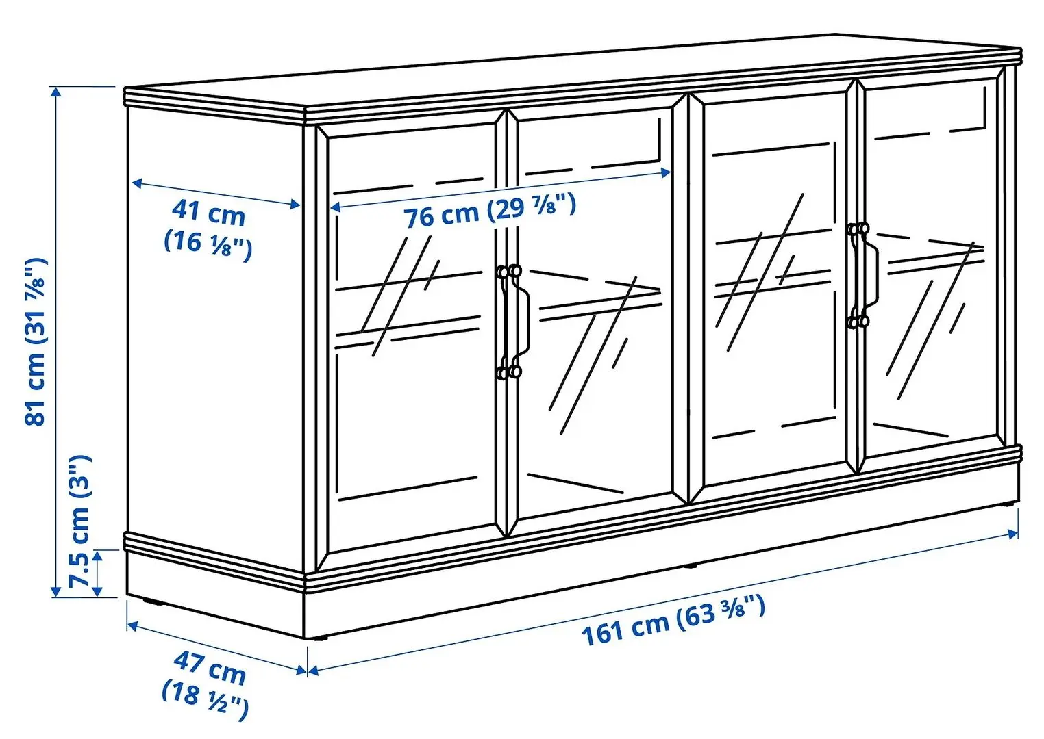 Servant Ikea Lanesund 161x47x81 (Gri-Maro)
