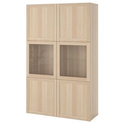 Vitrina Ikea Besta 120x42x193 (Aspect Stejar Antichizat/Hanviken Aspect Stejar Antichizat) Thumb