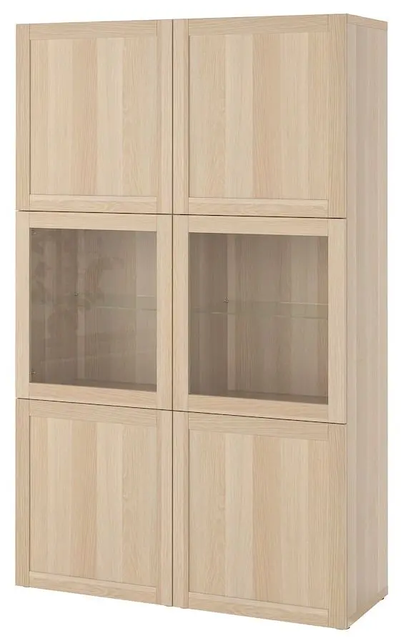 Vitrina Ikea Besta 120x42x193 (Aspect Stejar Antichizat/Hanviken Aspect Stejar Antichizat)