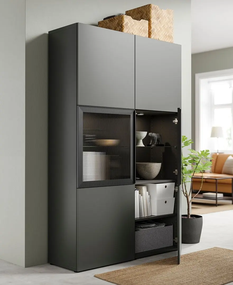 Vitrina Ikea Besta 120x42x193 (Gri Inchis Lappviken/Fallsvik Antracit)