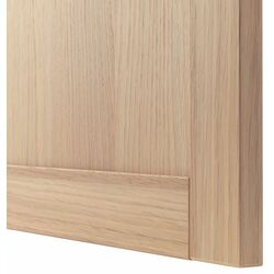 Витрина Ikea Besta/Hanviken стеклянные дверцы/прозрачное стекло/нажимные направляющие 60x42x193 (Имитация Состаренного Дуба/Под Беленый Дуб) Thumb