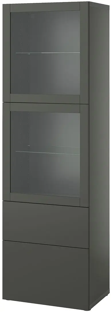 Vitrina Ikea Besta/Lappviken/Sindvik sina sertar cu inchidere lina 60x42x193 (Gri Inchis)