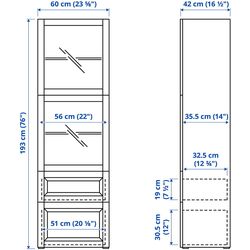 Vitrina Ikea Besta/Lappviken/Sindvik sina sertar cu inchidere lina 60x42x193 (Gri Inchis) Thumb