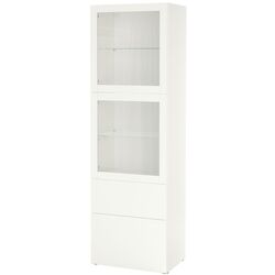 Vitrina Ikea Besta/Lappviken sina sertar cu inchidere lina 60x42x193 (Alb) Thumb