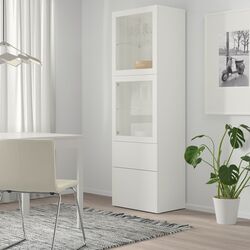 Витрина Ikea Besta/Lappviken ящик с плавно-закрывающимися направляющими 60x42x193 (Белый)